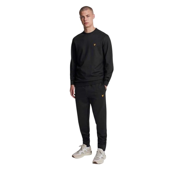 Lyle & Scott Slanke joggingbroek met logo voor heren (Jet Zwart) - Image 1