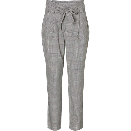 Vero Moda Dames Geruite Paperbag Petite Broek (Grijs) - Image 1