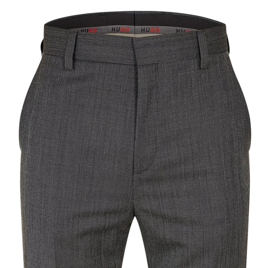 Hugo Heren Katoenen Rechte Pantalon (Grijs) - Image 3