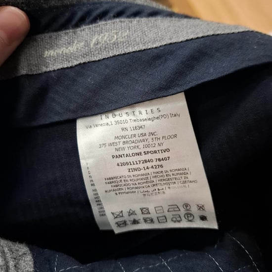Moncler middelhoge taille rechte broek van grijze wol - Image 3