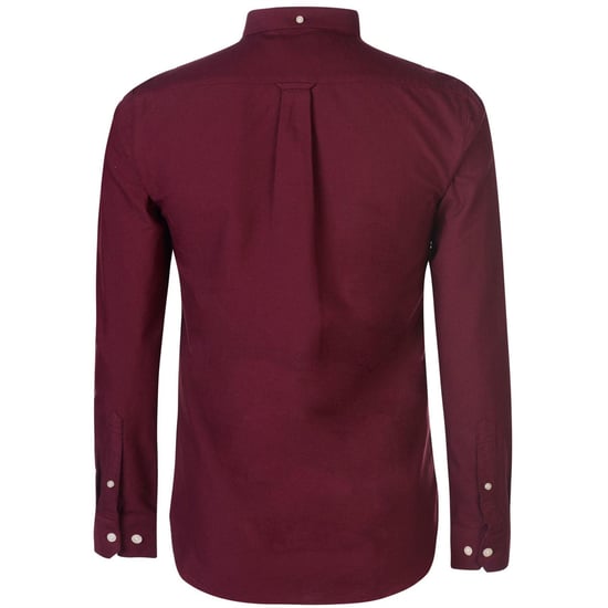 Farah Vintage Oxford-overhemd met lange mouwen en knoopsluiting voor heren (Bourgondië) - Image 2