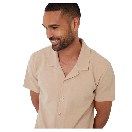 Threadbare Heren Embley Effen Relaxed Fit Shirt (Steen) - Image 2