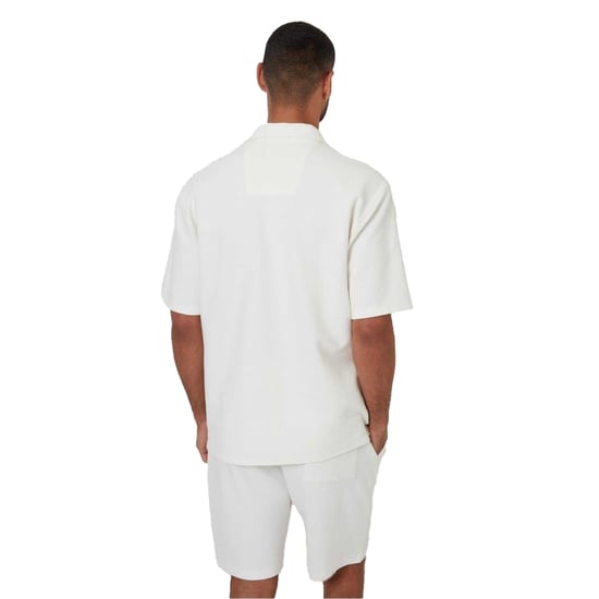 Threadbare Mannen Embley Effen Relaxed Fit Shirt (Ecru) - Image 2