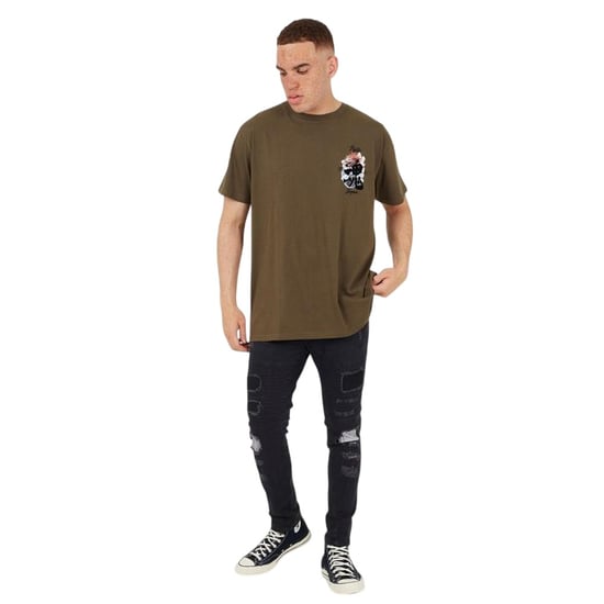 Brave Soul Skinny-jeans voor heren in 'washed'-biker-stijl (Houtskool) - Image 3
