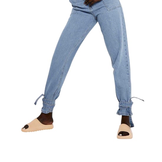 Missy Empire Damesjeans van denim met strikdetails en een relaxte pasvorm (Blauw) - Image 3