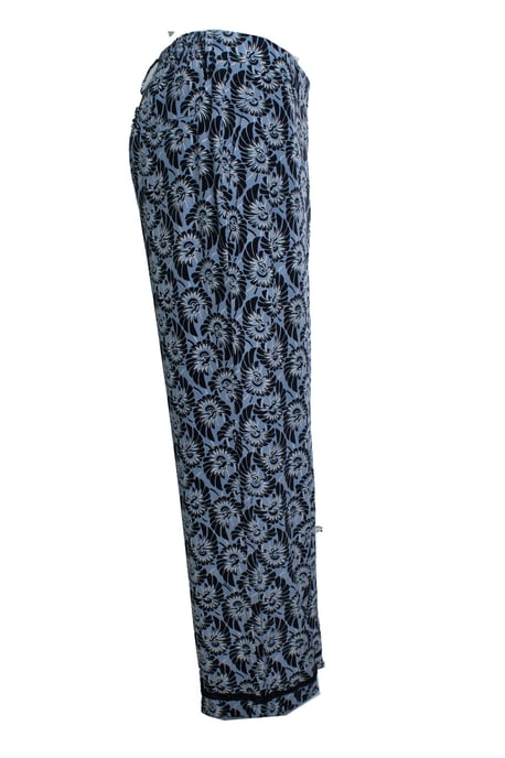 Prada, blauwe bloemenprint zijde casual pantalon - Image 2