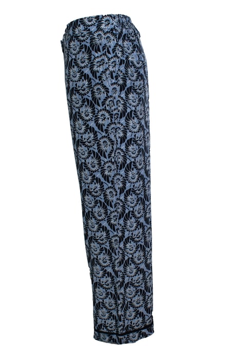 Prada, blauwe bloemenprint zijde casual pantalon - Image 3