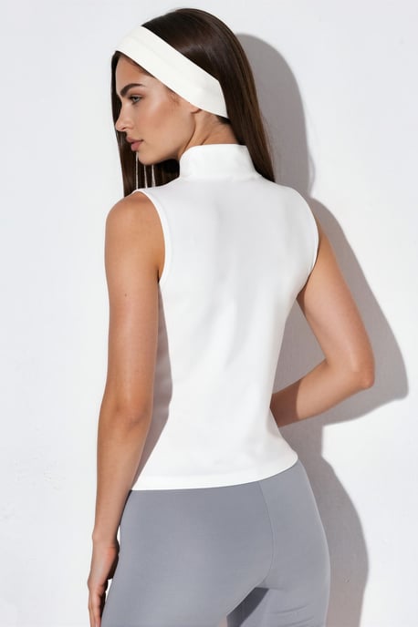 Getailleerde Mouwloze Turtleneck Actieve Top - Image 4
