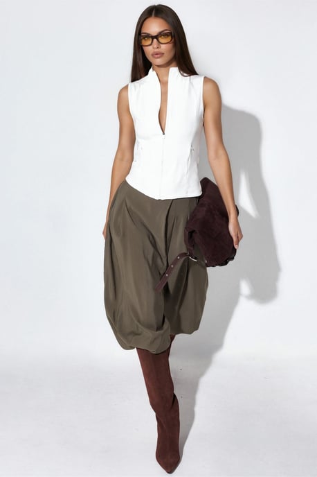 Getailleerde Mouwloze Turtleneck Actieve Top - Image 6