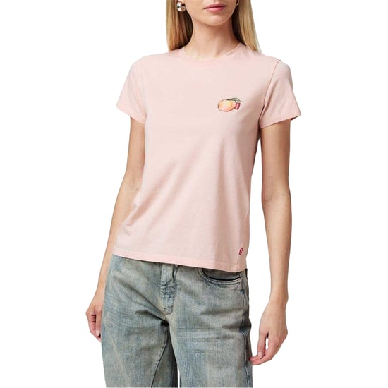 Levis Dames/Dames Grafisch Print T-shirt (Perzik Roze) - Image 1