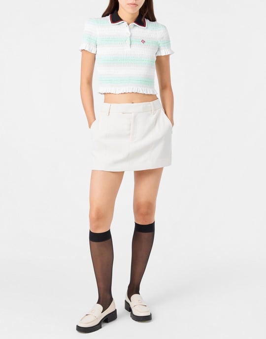 Gestreept poloshirt met plooien - Image 2