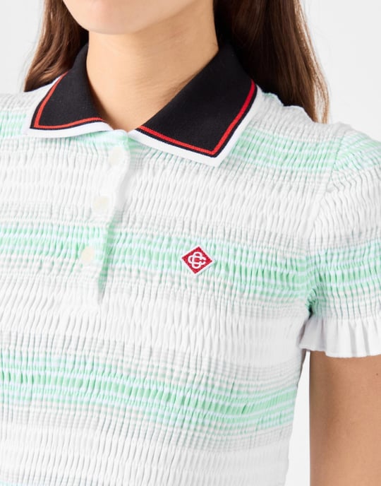 Gestreept poloshirt met plooien - Image 5