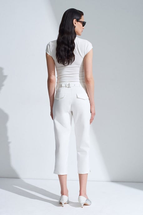 Dames Hoge Taille Wijde Capri Broek - Image 2