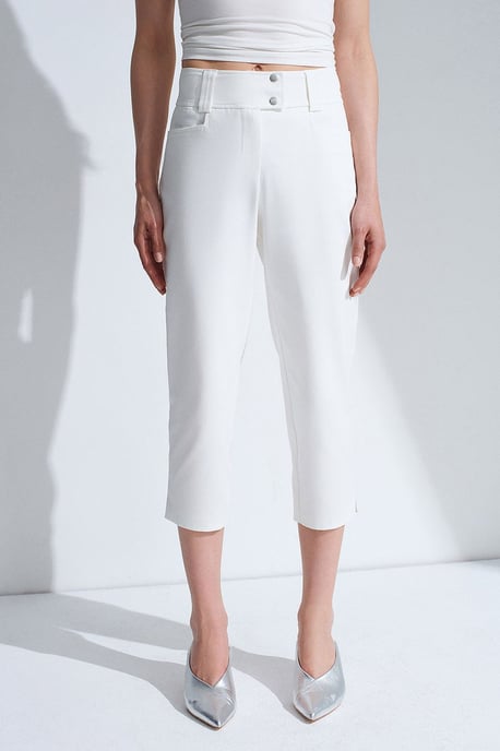 Dames Hoge Taille Wijde Capri Broek - Image 3