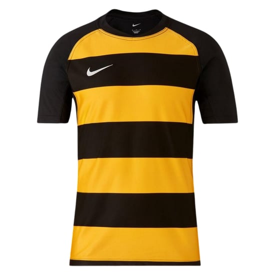 Nike Heren-rugby-T-shirt met raglanmouwen, ronde hals en contrasterende strepen (Zwart/Universiteitsgoud) - Image 1