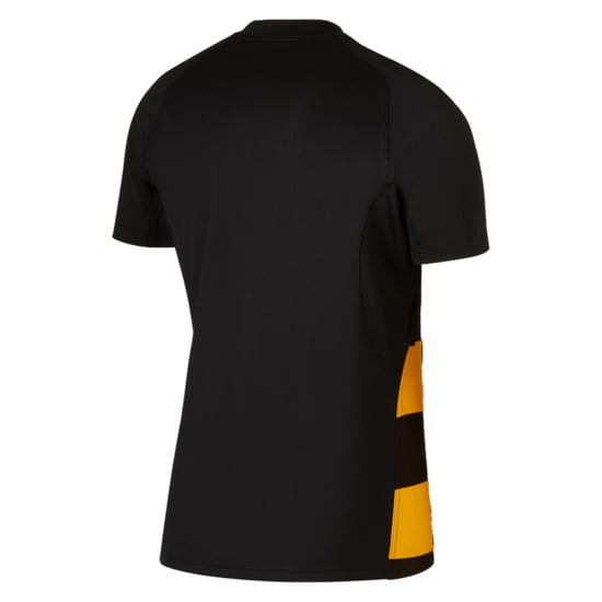 Nike Heren-rugby-T-shirt met raglanmouwen, ronde hals en contrasterende strepen (Zwart/Universiteitsgoud) - Image 2