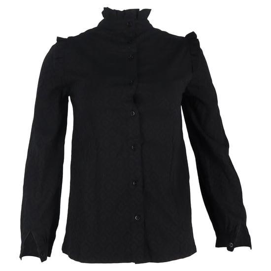 A.P.C. Blouse met lange mouwen en ruches in zwart katoen - Image 1
