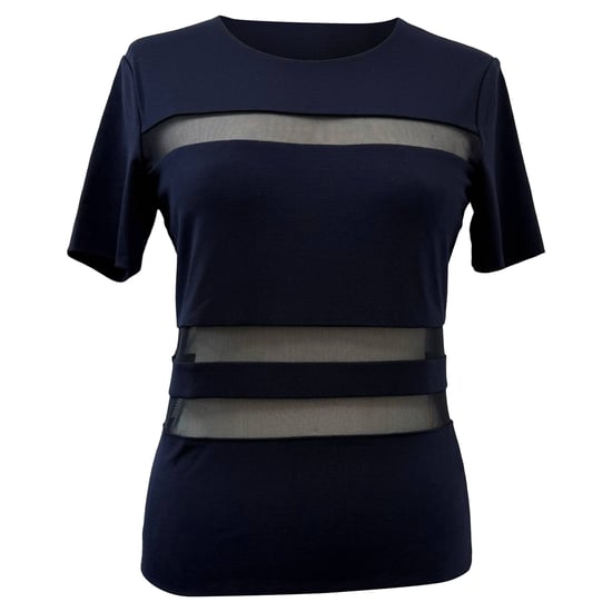 T Alexander Wang Mesh Accent T-shirt in marineblauwe rayon - Image 1