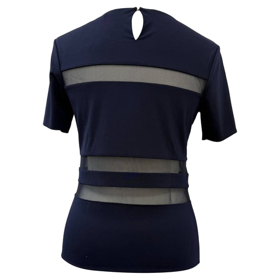 T Alexander Wang Mesh Accent T-shirt in marineblauwe rayon - Image 3