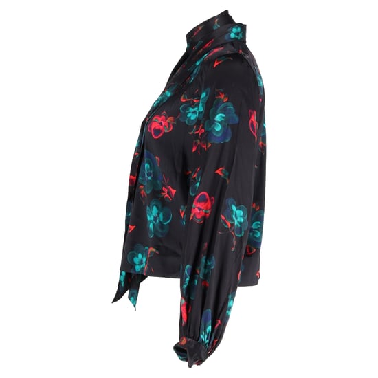 Ganni blouse met bloemenprint van zwarte zijde - Image 2