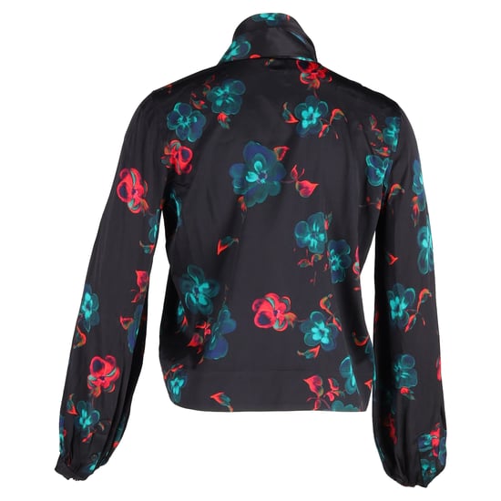 Ganni blouse met bloemenprint van zwarte zijde - Image 3