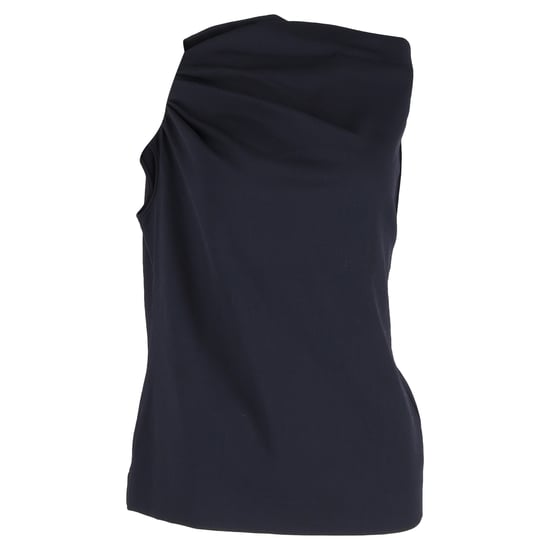 Escada gedrapeerde top van marineblauwe zijde - Image 1