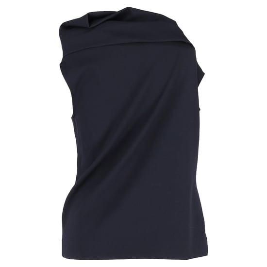 Escada gedrapeerde top van marineblauwe zijde - Image 3