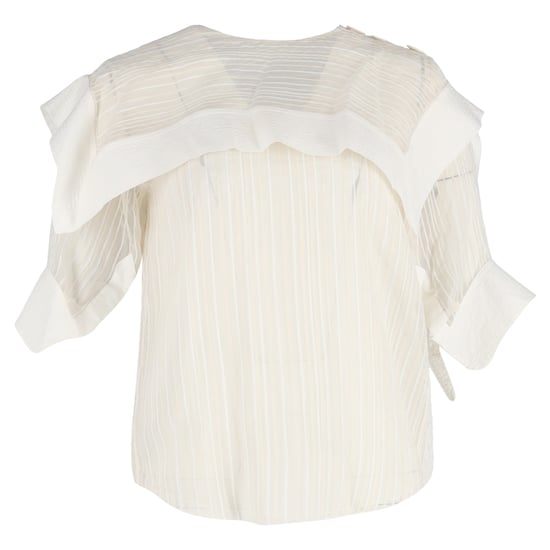 Chloé Overlay gestreepte blouse van witte zijde - Image 1