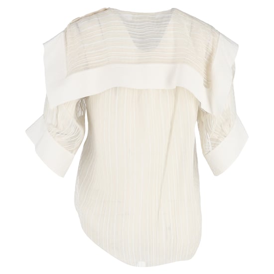 Chloé Overlay gestreepte blouse van witte zijde - Image 3