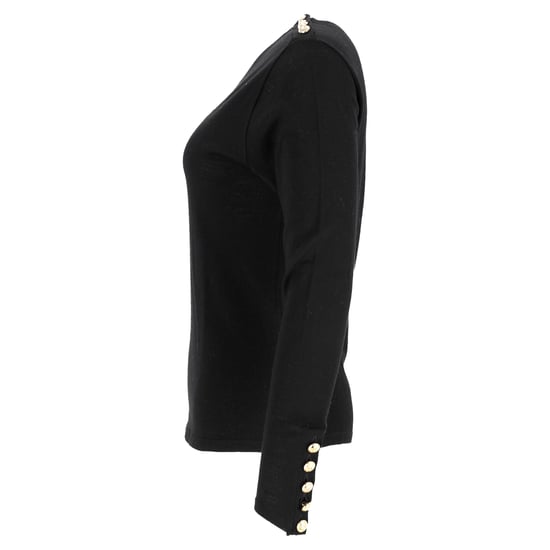 Balmain top met knoopjes in zwarte wol - Image 2
