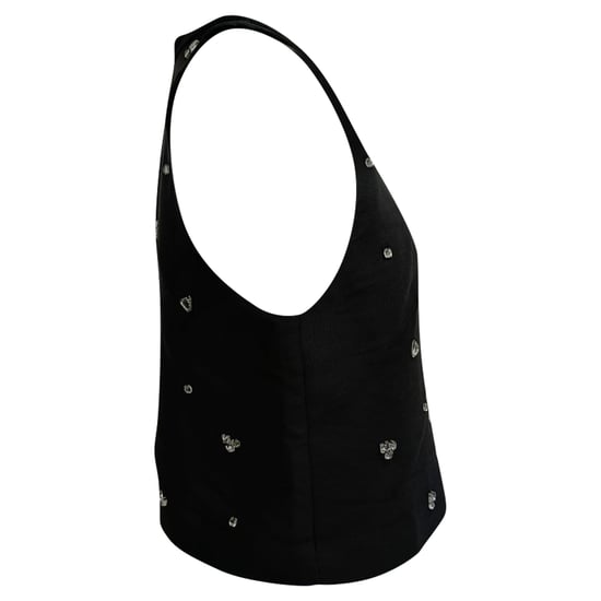 Sandro Storm haltertop met kristallen versiering in zwart polyester - Image 2