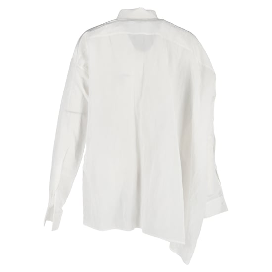 Asymmetrisch overhemd met knoopsluiting van Jil Sander in wit linnen. - Image 3