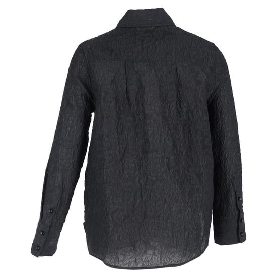 Ganni Jacquard overhemd met wijde sluiting in zwart polyester - Image 3