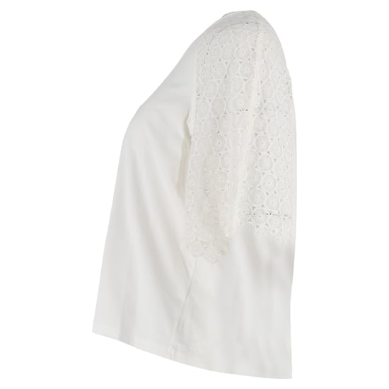 Chloé Korte Mouw T-Shirt met Kant in Witte Katoen - Image 2