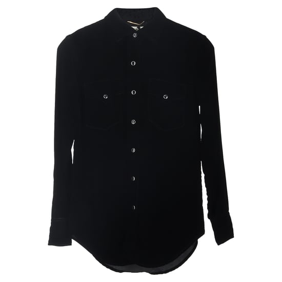 Saint Laurent overhemd met knoopsluiting in zwart fluweel - Image 1