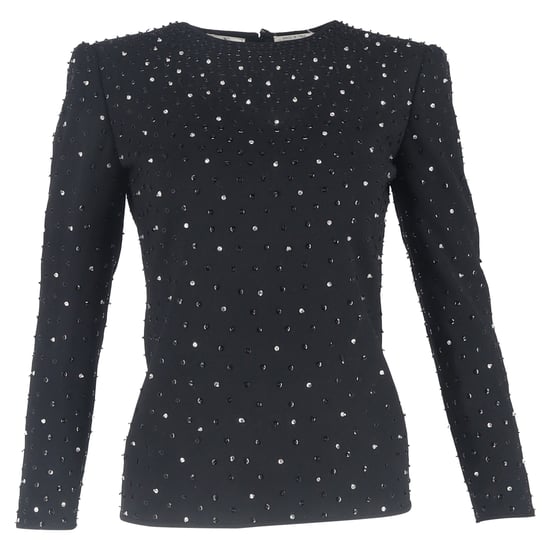Valentino Garavani top met lange mouwen en versieringen in zwart polyester - Image 1