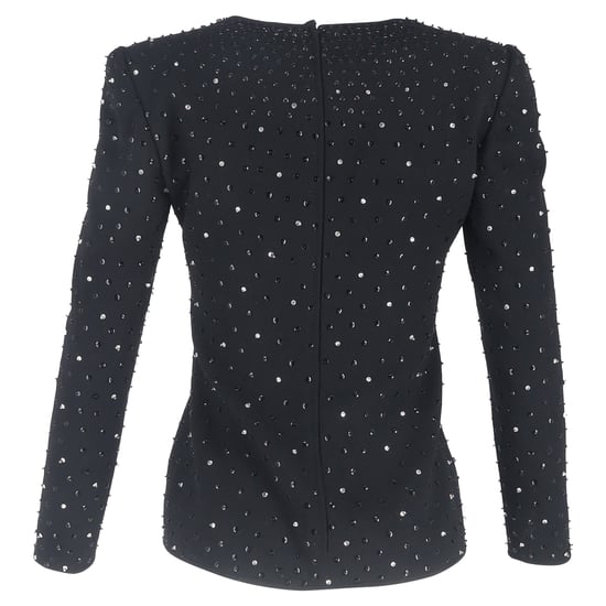 Valentino Garavani top met lange mouwen en versieringen in zwart polyester - Image 3