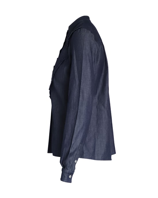 Miu Miu blouse met ruches in blauw katoen - Image 2