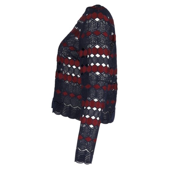 Sandro kanten blouse in marineblauw polyester - Image 2