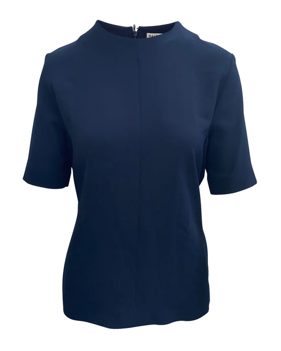 Balenciaga blouse met knoop aan de achterkant in marineblauw polyester - Image 1