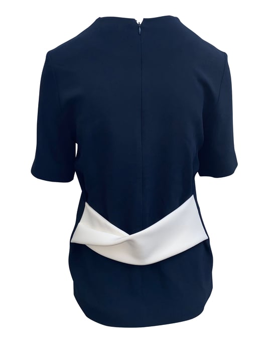 Balenciaga blouse met knoop aan de achterkant in marineblauw polyester - Image 2