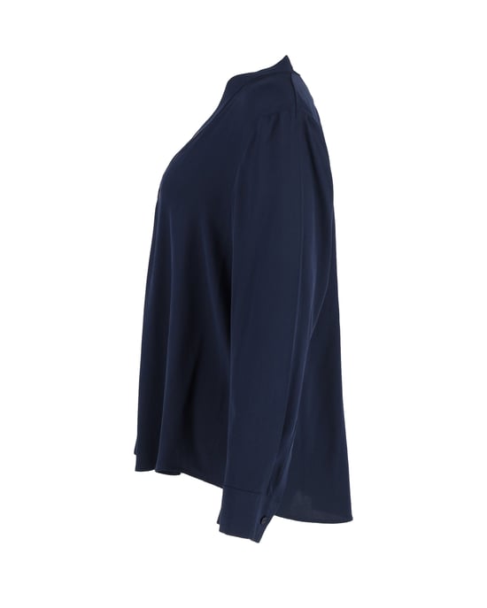 Diane Von Furstenberg Sanorah geplooide blouse in marineblauwe zijde - Image 2
