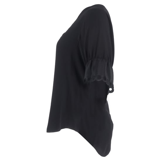 Chloé V-hals blouse met gegolfde mouwen in zwarte zijde - Image 2