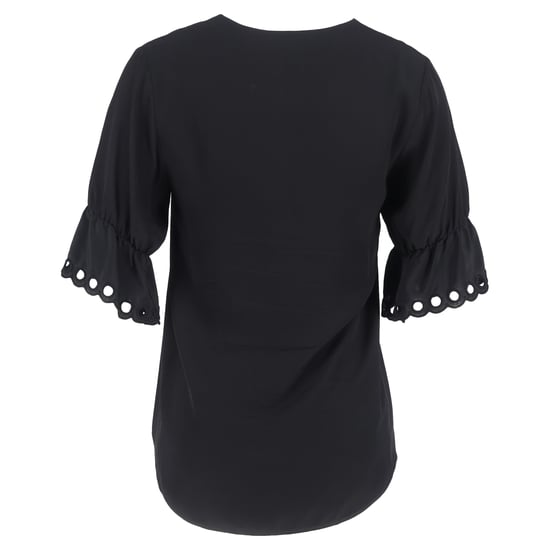 Chloé V-hals blouse met gegolfde mouwen in zwarte zijde - Image 3