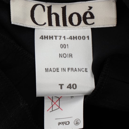 Chloé geplooide, doorschijnende blouse met lange mouwen van zwarte zijde - Image 4