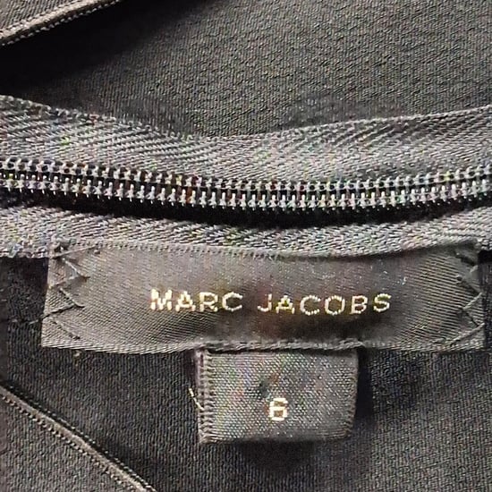 Marc Jacobs top met V-hals, ruches en peplum in zwart polyester - Image 4