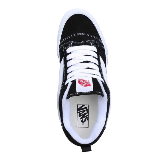 Vans Knu Skool gewatteerde suède skateschoenen voor heren (Zwart, Wit) - Image 3