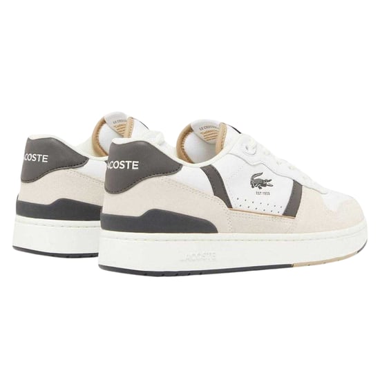 Lacoste Leren platte tennisschoenen voor heren met T-clip-set (Wit/donkergroen) - Image 2