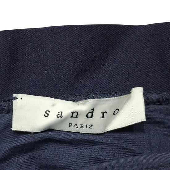 Sandro minirok met meshaccenten in A-lijn model, marineblauw polyester - Image 3