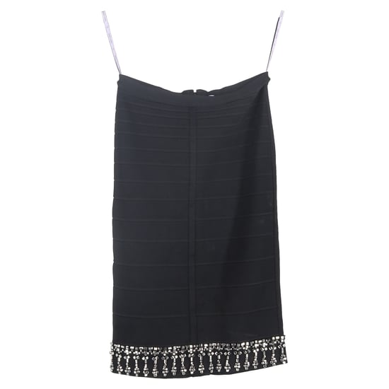 Herve Leger knielange rok met versierde zoom in zwart rayon - Image 1